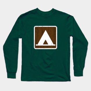 Campground Sign (wooden effect) Long Sleeve T-Shirt